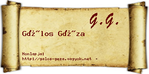 Gálos Géza névjegykártya