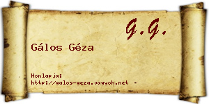 Gálos Géza névjegykártya