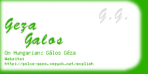 geza galos business card
