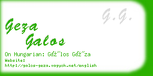geza galos business card